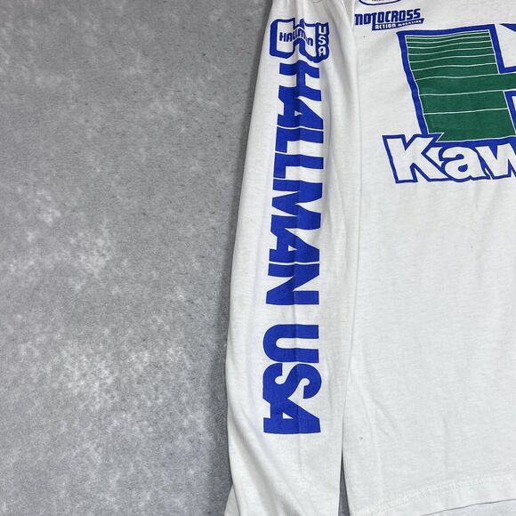 Vintage Kawasaki Motocross Shirt Racing Jersey Men Large AHRMA MX KX BMX 80s 90s - Picture 7 of 16